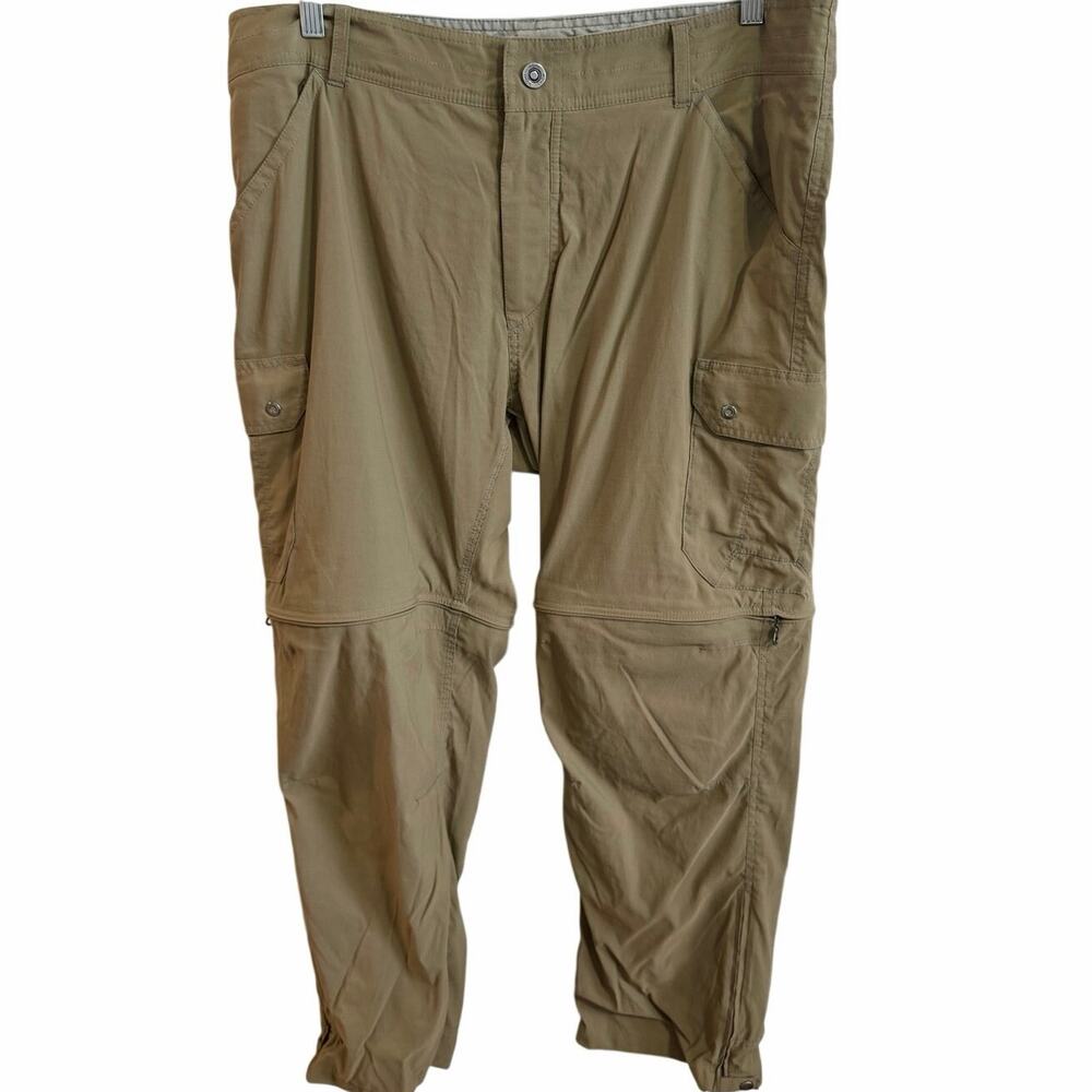 Kuhl Renegade Stealth Convertible Pants Mens 38x30 Cargo Hiking Tan Gorpcore
